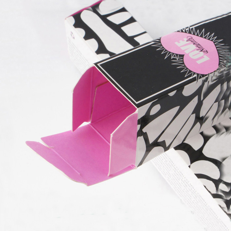 Zwart en roze kunst papier wimperbak afdrukken